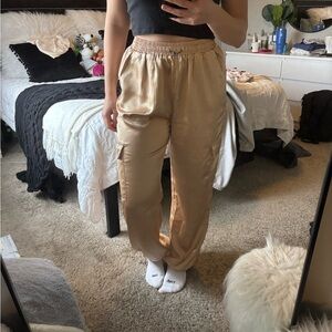 Revolve (Superdown) Champagne Satin Cargo Joggers!
